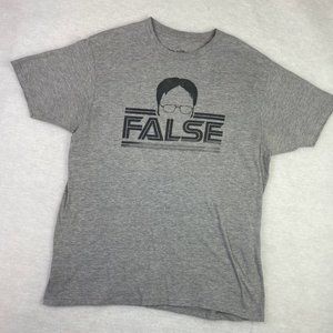 Ripple Junction THE OFFICE False Men's Gray Short Sleeve Graphic Tee Size LARGE